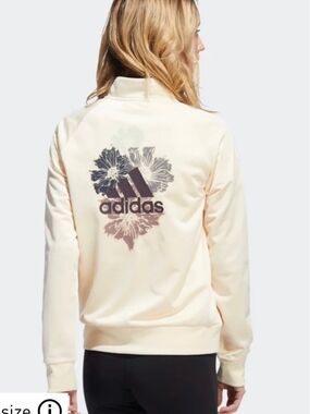 adidas Cream Floral Logo Track Jacket - Pale Floral Back Graphic